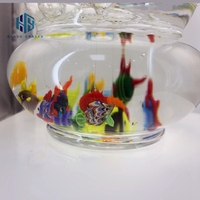 Figurine de poisson en verre transparent fabriquée à la main pour boule Animal de mer bulle flottante pour décor d'aquarium soufflé à la main pour ornement de boule