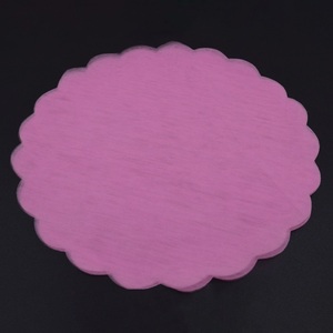Vendita in fabbrica 24cm bomboniere cerchi rotondi con bordo smerlato Tulle di Organza in bianco <span class=keywords><strong>rosa</strong></span> rosso viola blu per decorazioni per feste
