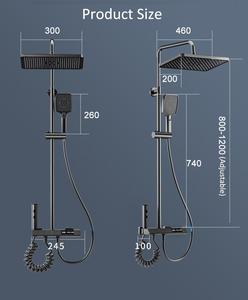 Ensemble de Douche <span class=keywords><strong>Mural</strong></span> Haute Qualité avec Affichage Numérique, Commandes à Touches de Piano, Finition Galvanisée et <span class=keywords><strong>Mitigeur</strong></span> de Bain 4 Fonctions - Product Image 4