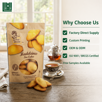 Op maat gemaakte Mylar stand-up pouches met hersluitbare ritssluiting, food grade verpakkingen voor snacks, noten, gedroogd fruit, BRCGS gecertificeerd.