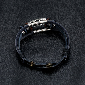 Punk Creux Gravé Tube Connexion <span class=keywords><strong>Bracelet</strong></span> Multi Couches <span class=keywords><strong>Bracelet</strong></span> <span class=keywords><strong>Bracelet</strong></span> <span class=keywords><strong>Bracelet</strong></span> En Cuir pour Hommes - Product Image 4