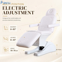 Meubles de salon de beauté sur mesure OEM, lit électrique pour soins du visage avec fonctions réglables