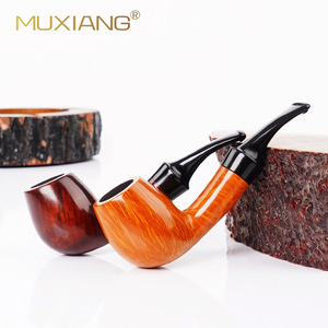 Muxiang Briarwood Smoking Pipe Bent Type Handmade Solid Wood Tobacco Pipe For Men Gift - Product Image 1