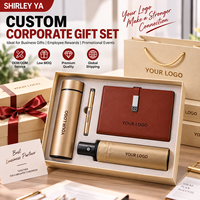 Coffret Cadeau d'Anniversaire pour Homme de Luxe avec Logo Personnalisé Premium : Thermos, Parapluie, Stylo, Clé USB et Carnet