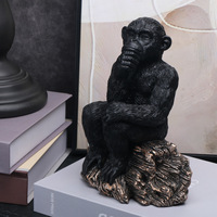 Statue de gorille réfléchissant en résine SWAITE – Figurine décorative de luxe pour table de salon, artisanat