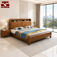 Cadre de lit électrique pliable en bois massif moderne avec étagères et tête de lit, tailles King et Queen, mobilier de chambre OEM ODM