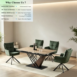 Mesa de Comedor Extensible de Alta Calidad OKAY, con Efecto Madera Marrón, para Sala de Estar, Mueble Moderno Minimalista de MDF - Product Image 1