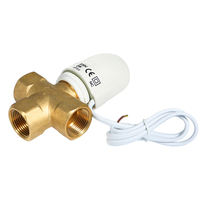 Vanne à bille hydraulique en laiton à 4 voies DN20 DN25 avec actionneur pour ventilo-convecteur, fabrication OEM