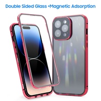 Étui de téléphone de luxe à double face magnétique électroplaqué, anti-espion, étanche, antichoc, compatible avec la charge sans fil