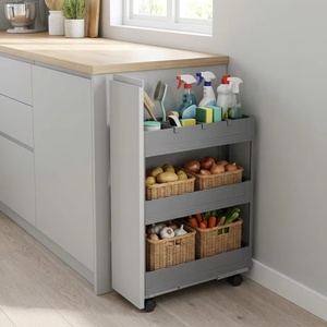 Cestello Estraibile Moderno per Armadio, Massimizza l'Accessibilità degli Oggetti, Cestello Scorrevole da <span class=keywords><strong>Cucina</strong></span> a 3 Livelli, Organizzatore in Metallo per <span class=keywords><strong>Dispensa</strong></span>, 1 Anno di Garanzia - Product Image 6