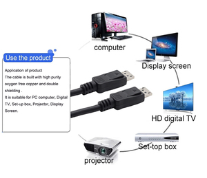 Cable DP a DP Macho a Macho al por Mayor de 1.2 Metros, 0.3M, 0.5M, 1M, 1.5M, 3M, 5M para Laptop, 100% Compatible con OEM - Product Image 2