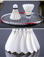 Volants de badminton en plumes d'oie RSL A5, lot de 12, qualité durable, 3 couches, plumes droites, pour entraînement en club et amateurs
