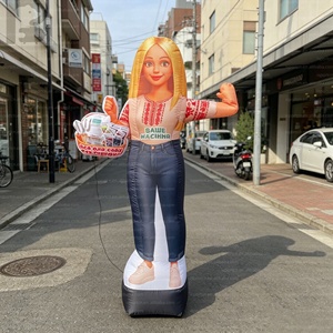 Mannequin gonflable de 2m pour femme vendeuse, danseuse d'air, modèle de femme en shopping avec <span class=keywords><strong>panier</strong></span> d'<span class=keywords><strong>épicerie</strong></span>, pour supermarché, magasin de détail, promotion - Product Image 3