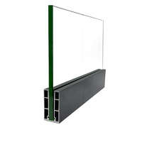 Huimeida Modèle 06 Garde-corps d'escalier moderne en alliage d'aluminium pour balcon, fixation au sol, cadre en verre sans cadre