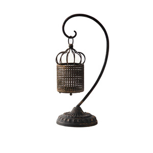 Farol de Escritorio de Hierro Forjado Calado Blanco A2501, Decoración Navideña, Candelabro Retro Francés - Product Image 5