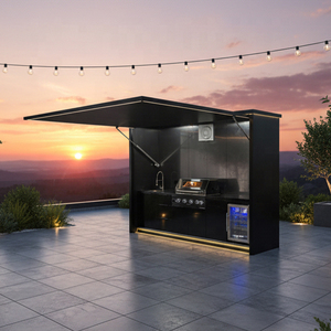 Ensemble d'armoires de cuisine d'extérieur en acier inoxydable 304 pour barbecue noir résistant aux intempéries en 3 jours pour le jardin - Product Image 1