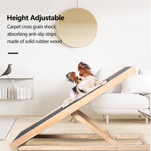 2024 Op Maat Gemaakte Duurzame Huisdier Ladder Ramp Trap Houten Hout Hond Hellingen Verstelbare Hoge Treden Voor Bedden Met Tapijt - Product Image 5