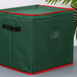 Custom Holiday Decorations <b>Storage</b> Container Christmas Ornament <b>Storage</b> <b>Box</b> with Reinforced Handle - Product Image 3