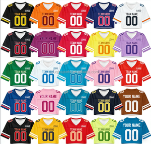 FQ Custom Y2K Streetwear Style Cheerleading Team Uniformen Cropped Top Trendy Retro American Football Jersey V-hals Oversize - Product Image 4