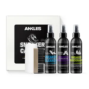 ANKLES wholesale custom box&bag sneaker cleaner bottle shoe care kit for sport shoe cleaner and care white shoe cleaner kit