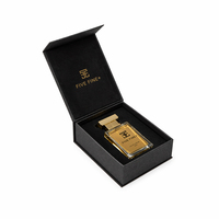 Boîte à parfum de luxe en carton rouge et noir avec logo personnalisé en relief, style livre, avec finition brillante/mate