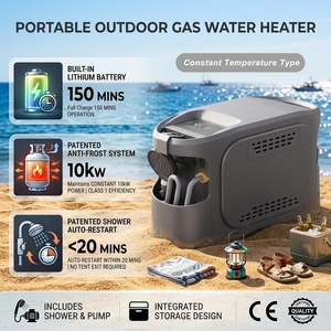 Precio competitivo 6L <span class=keywords><strong>Calentador</strong></span> <span class=keywords><strong>de</strong></span> agua <span class=keywords><strong>de</strong></span> <span class=keywords><strong>gas</strong></span> portátil Géiser sin tanque <span class=keywords><strong>de</strong></span> nailon ecológico para acampar y RV al por mayor - Product Image 2