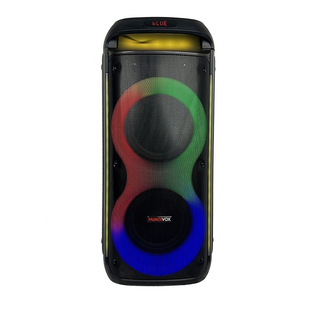 Best Selling Dual 8-Inch RGB LED Outdoor Speaker with for 5.3 80W IPX2 Waterproof 3000-5000mAh Battery for Party Beach Use