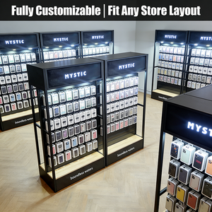 Estante de decoración de tienda personalizable Mingtang, soporte de exhibición de tienda, estantes de exhibición de pared plana al por menor de Metal con Led y ganchos - Product Image 6