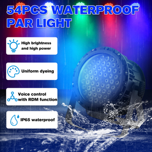 IP65 étanche LED Par lumière 54x3W RGBW éclairage de scène extérieur <span class=keywords><strong>DJ</strong></span> Disco fête de mariage DMX512 contrôle professionnel - Product Image 2