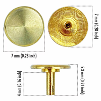 Kits de segundo reloj de metal dorado de 7mm cabeza de tapa de manos