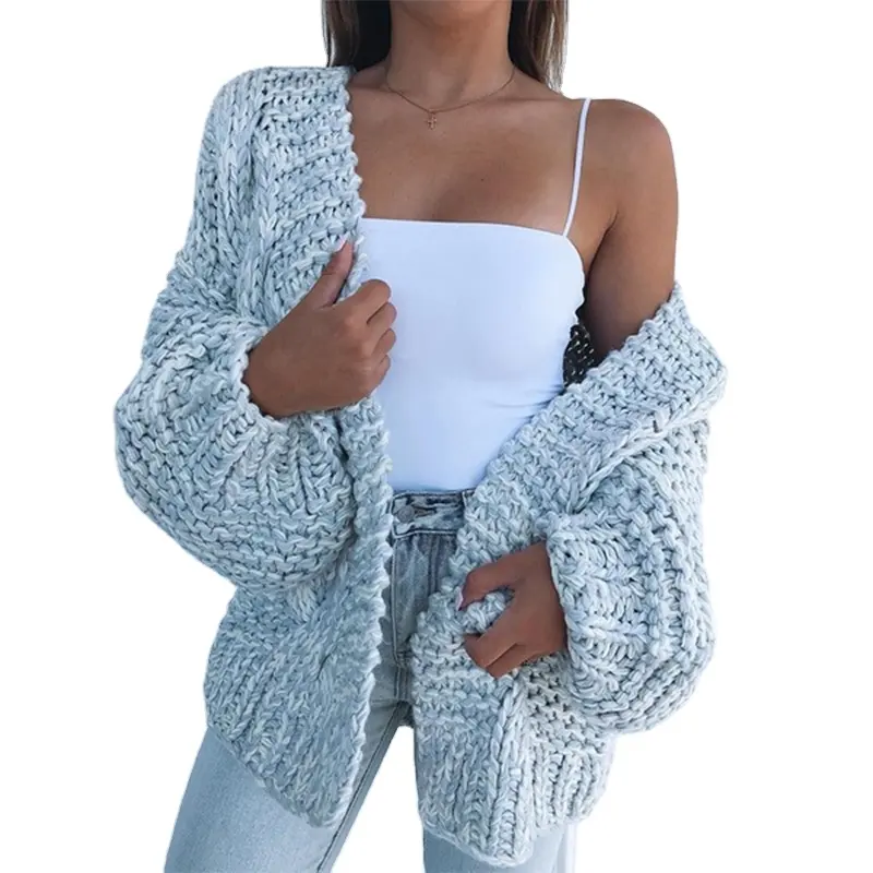 2021 knit crochet cardigan sweater women long for duster popcorn plus size ladies wool women cardigans
