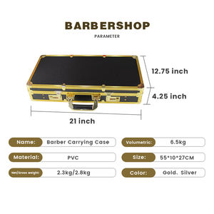 Maletín de peluquero con logotipo personalizado, maletín de aluminio de alta calidad, color negro y dorado, gran oferta, venta al por mayor - Product Image 3