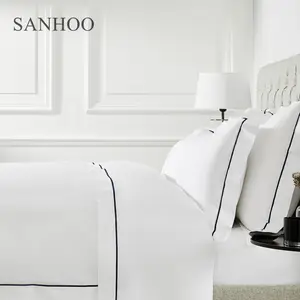 SANHOO เตียงคู่สุดหรู,ผ้าปูที่นอนผ้าฝ้ายอียิปต์100แบบเข้ารูปชุดเครื่องนอนผ้าปูเตียงผ้าฝ้ายจำนวน800เส้น