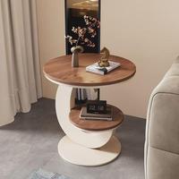Table basse double couche en métal de style italien avec rangement, sans assemblage, design moderne pour salon et chambre à coucher