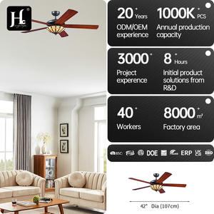 Ventilateur de plafond de luxe en bois naturel de 52 pouces pour la décoration intérieure, ventilateur de plafond intérieur avec lumière et télécommande - Product Image 4