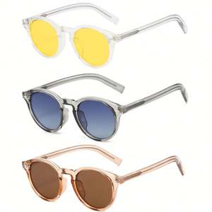 Lunettes de soleil polarisées rétro 2025 pour hommes et femmes avec logo personnalisé, protection UV400, monture transparente TR90, lunettes de soleil rondes pour hommes et femmes - Product Image 1
