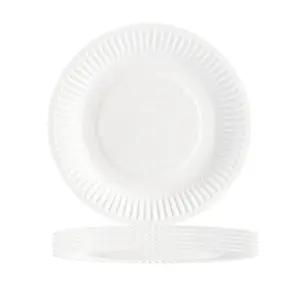 7 인치 18cm 백지 접시 일회용 접시 베이비 샤워 어린이 생일 파티 용품 일회용 식기 접시