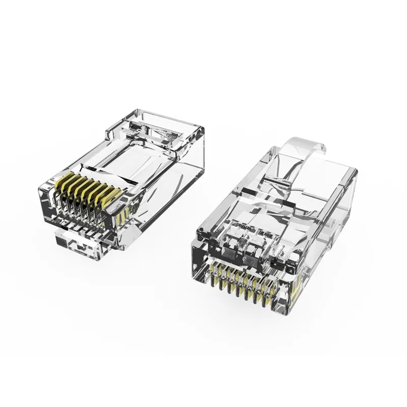Connecteur de passage RJ45 Cat6 Cat5e à 3 broches plaqué or 8P8C, fiche de câble réseau Ethernet UTP modulaire pour câble non blindé