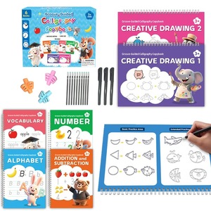 Cahier d'exercices de calligraphie <span class=keywords><strong>pour</strong></span> enfants en <span class=keywords><strong>anglais</strong></span>, modèle de peinture de <span class=keywords><strong>base</strong></span>, livre d'images magique - Product Image 2