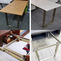Mécanismes de réglage de la hauteur de table, rail en aluminium multi-sections pour table à manger, mécanismes de glissière pour table extensible