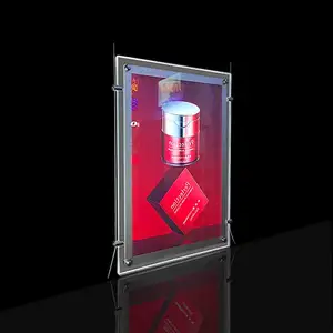Marco de póster LED de cristal, pantalla LED acrílica, marco de tamaño A0, caja de luz brillante, Marco a presión
