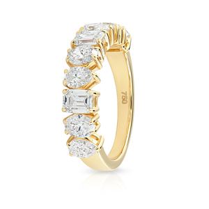 แหวนเพชรแล็บ 9 เม็ด ทอง 18K สีเหลือง/ขาว/โรสโกลด์ - Product Image 2