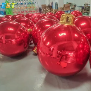 Nueva decoración de globos inflables de Navidad 1M 2M 3M Bola de espejo inflable escenario colgar bolas reflectantes