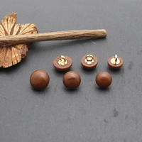 Kancing Resin Bulat Bentuk Jamur, Imitasi Kayu, Ukuran Kecil, untuk Kemeja, Mantel, Cardigan Pria Wanita, Aksesoris Pakaian