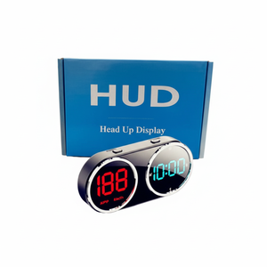 จอแสดงผลดิจิตอลบนกระจกหน้ารถ (HUD) พร้อมมาตรวัดความเร็วแบบ LED และนาฬิกา สำหรับรถยนต์ อุปกรณ์อิเล็กทรอนิกส์ในรถยนต์ - Product Image 1