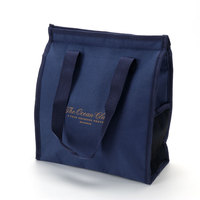 Nouveau produit Sac isotherme pliable durable en polyester imperméable bleu marine avec logo personnalisé