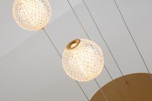 Sunsir SKD LED metal acrílico candelabros leche blanco bola lámparas modernas simplistas lámparas colgantes - Product Image 5