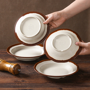 Melamine Tableware <b>Plates</b> Round Solid Color Commercial Retro <b>Side</b> Dish <b>Plates</b> For Hot Pot Party Hotel Meals - Product Image 2