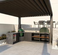 Cuisine Modulaire Autonome Durable pour Espaces Extérieurs – Ensemble d'Armoires Anti-Intempéries pour Aménagement de Villa, Patio et Cour