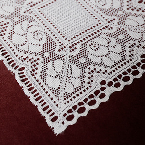 Nordic Style Lace Table Mat <b>Rectangle</b> Polyester Fiber Home Decorative <b>Placemat</b> Solid Color Modern Minimalist Design - Product Image 1